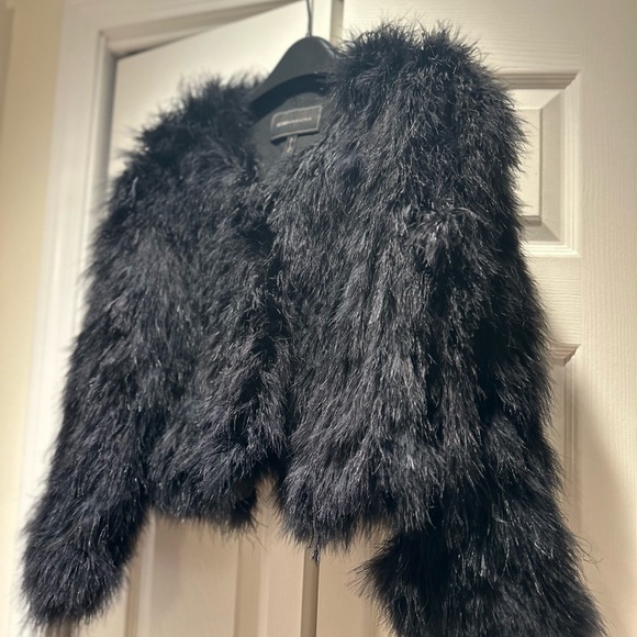 FAUX FUR SHORT JACKET BLACK - Picture 4 of 6